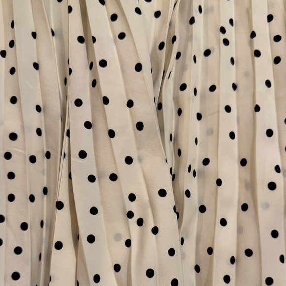 OAK + FORT Cream Pleated Polka Dot A-Line Skirt - Picture 3 of 3